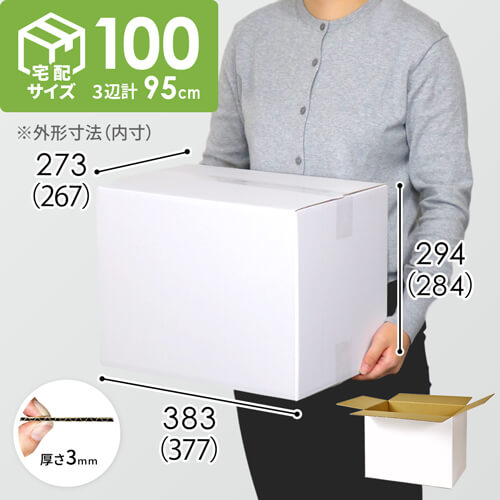 【宅配100サイズ】ダンボール箱（白） width=500