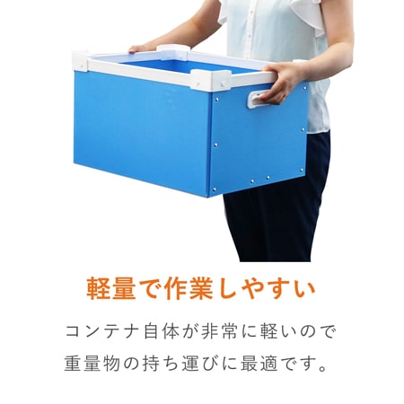 【宅配140サイズ】プラダンコンテナ（取っ手付）通い箱・保管用