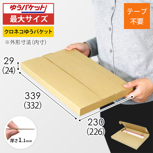 【クリックポスト・ゆうパケット】厚さ3cm・テープレスケース（A4サイズ）