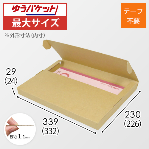 【クリックポスト・ゆうパケット】厚さ3cm・テープレスケース（A4サイズ）