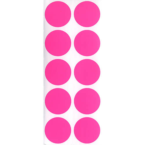 蛍光シール　３０Φ　（ピンク）
