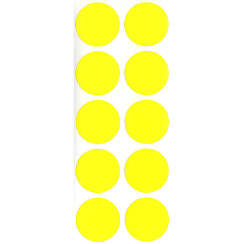 蛍光シール　３０Φ　（イエロー）