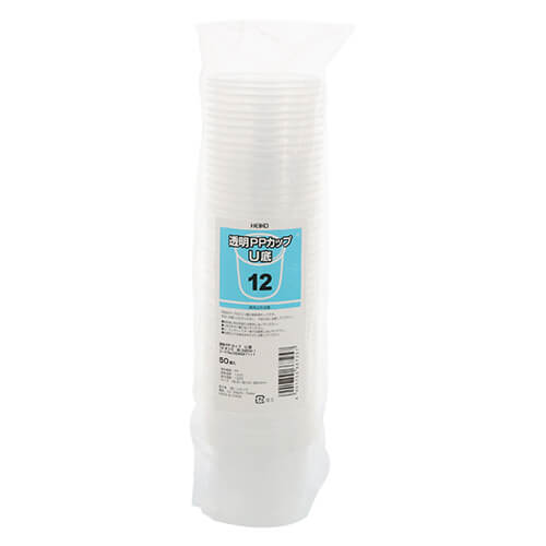 HEIKO 透明PPカップ U底 12オンス 口径95mm 50個