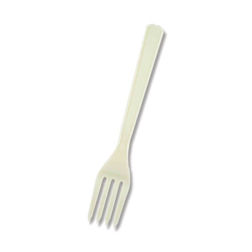 HEIKO プラスチックフォーク 16cm 個包装 アイボリー 100本