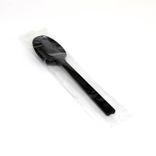 HEIKO プラスチックスプーン 16cm 個包装 黒 100本