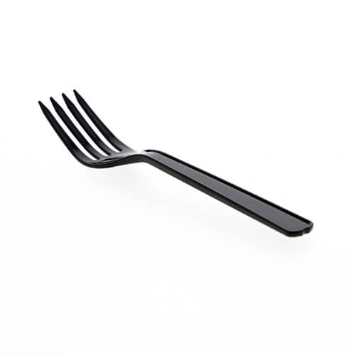 HEIKO プラスチックフォーク 16cm 個包装 黒 100本