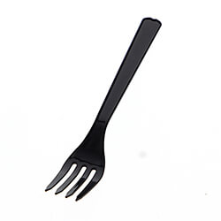 HEIKO プラスチックフォーク 16cm 個包装 黒 100本