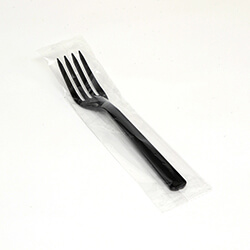 HEIKO プラスチックフォーク 16cm 個包装 黒 100本