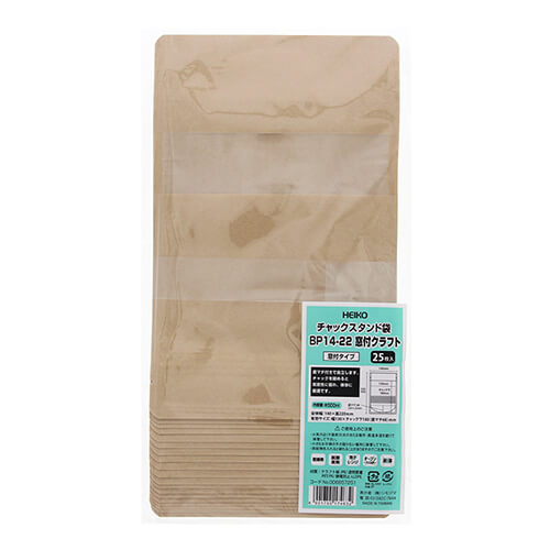 チャックスタンド袋 ＢＰ１４－２２ 窓付クラフト