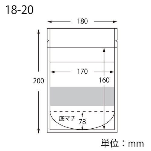 チャックスタンド袋 ＢＰ１８－２０ 窓付クラフト