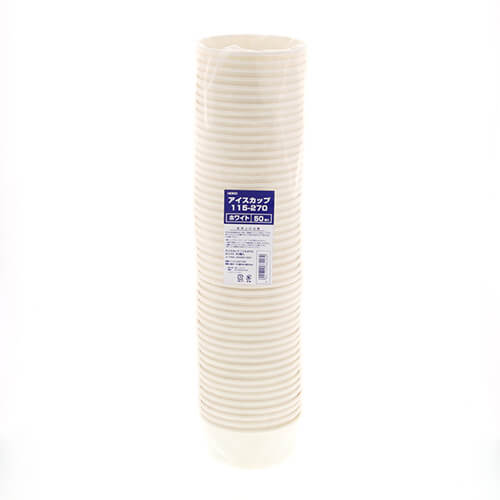 HEIKO 製菓資材 アイスカップ 9オンス(270ml) ホワイト 50個