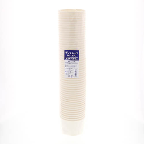 HEIKO 製菓資材 アイスカップ 10オンス(300ml) ホワイト 50個