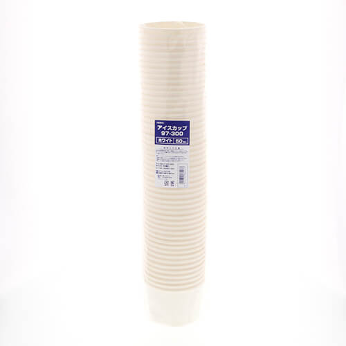 HEIKO 製菓資材 アイスカップ 10オンス(300ml) ホワイト 50個