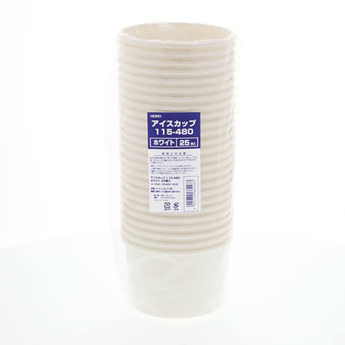 HEIKO 製菓資材 アイスカップ 16オンス(480ml) ホワイト 25個
