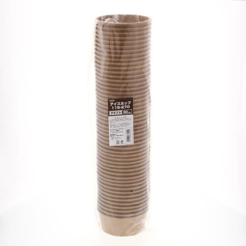 HEIKO 製菓資材 アイスカップ 9オンス(270ml) クラフト 50個