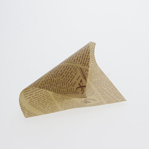 HEIKO ワックスペーパー フェザーイニシャル 茶 150×150mm 100枚入