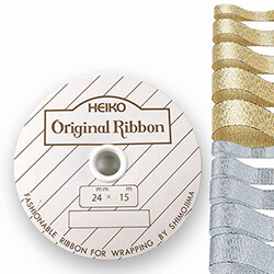 HEIKO リボン フレシャスメタルリボン 24mm幅×15m巻 ゴールド