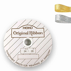 HEIKO エレガンスメタルリボン 24mm幅×20m巻 ゴールド