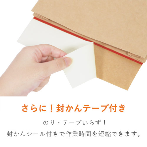 【クリックポスト・ゆうパケット】宅配袋 幅225×高さ305×マチ25mm（茶・ 開封テープ付き・サイドマチのみ）※底マチなし