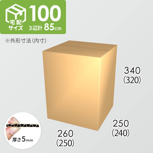 【宅配100サイズ】ダンボール箱(250×240×320) 5mm A/F K5×K5