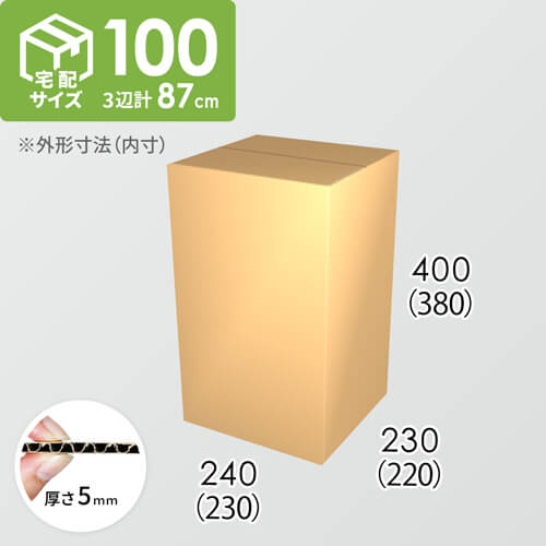 【宅配100サイズ】ダンボール箱(230×220×380) 5mm A/F K5×K5