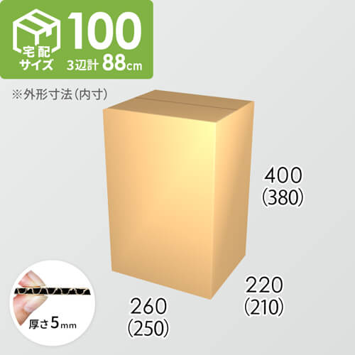【宅配100サイズ】ダンボール箱(250×210×380) 5mm A/F K5×K5