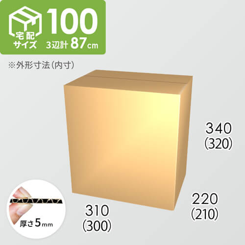 【宅配100サイズ】ダンボール箱(300×210×320) 5mm A/F K5×K5