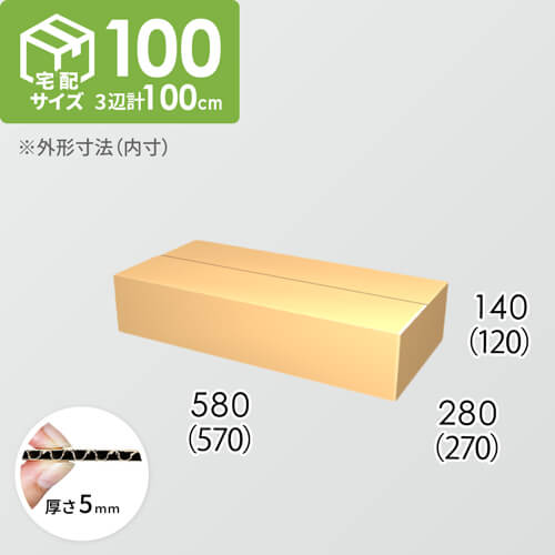 【宅配100サイズ】ダンボール箱(570×270×120) 5mm A/F K5×K5