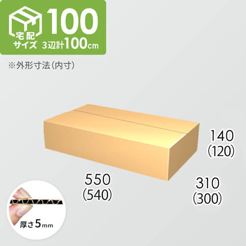 【宅配100サイズ】ダンボール箱(540×300×120) 5mm A/F K5×K5