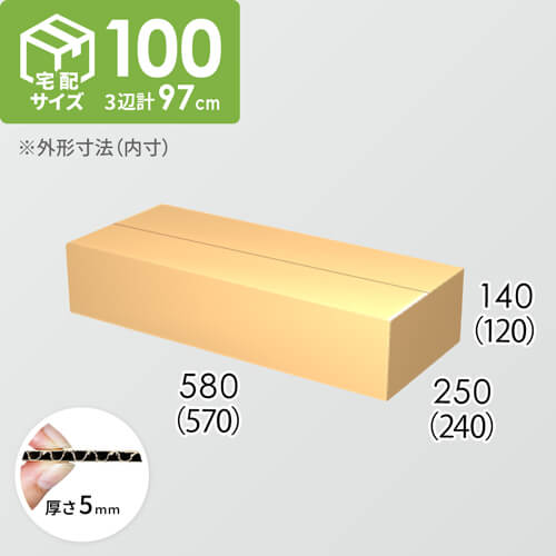 【宅配100サイズ】ダンボール箱(570×240×120) 5mm A/F K5×K5