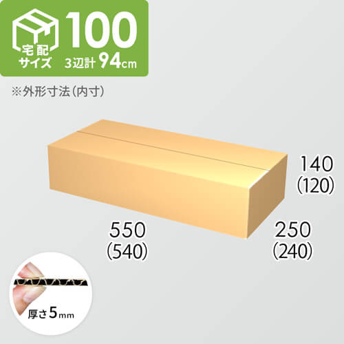 【宅配100サイズ】ダンボール箱(540×240×120) 5mm A/F K5×K5