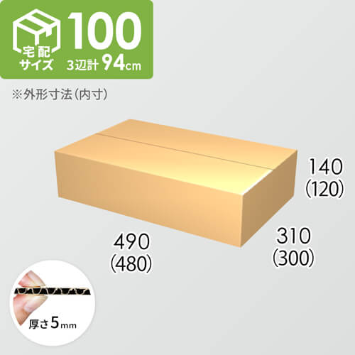 【宅配100サイズ】ダンボール箱(480×300×120) 5mm A/F K5×K5