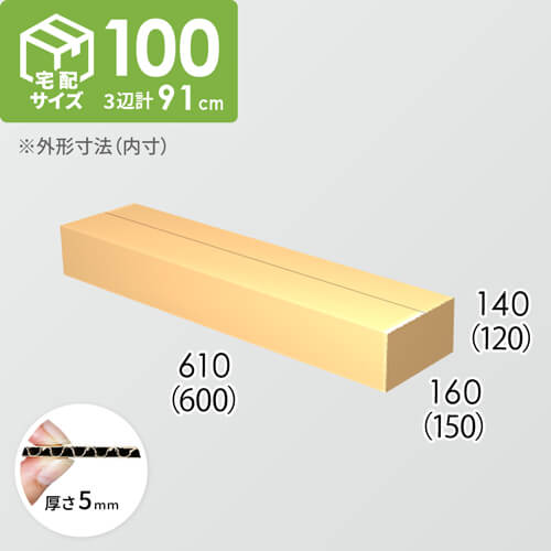 【宅配100サイズ】ダンボール箱(600×150×120) 5mm A/F K5×K5