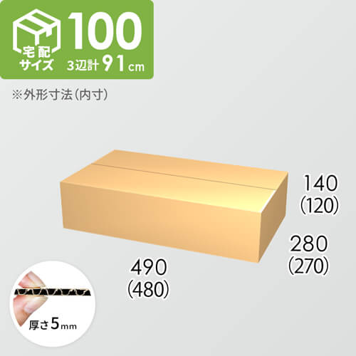 【宅配100サイズ】ダンボール箱(480×270×120) 5mm A/F K5×K5
