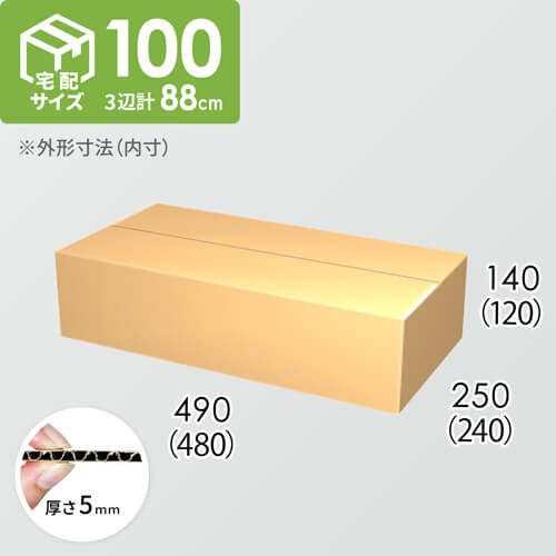 【宅配100サイズ】ダンボール箱(480×240×120) 5mm A/F K5×K5