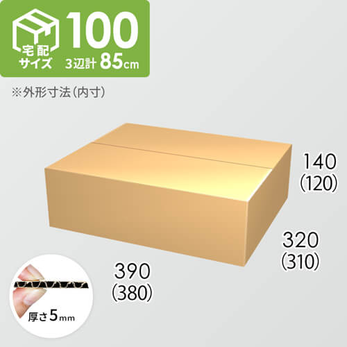 【宅配100サイズ】ダンボール箱(380×310×120) 5mm A/F K5×K5