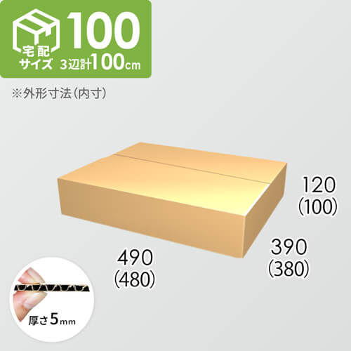 【宅配100サイズ】ダンボール箱(480×380×100) 5mm A/F K5×K5
