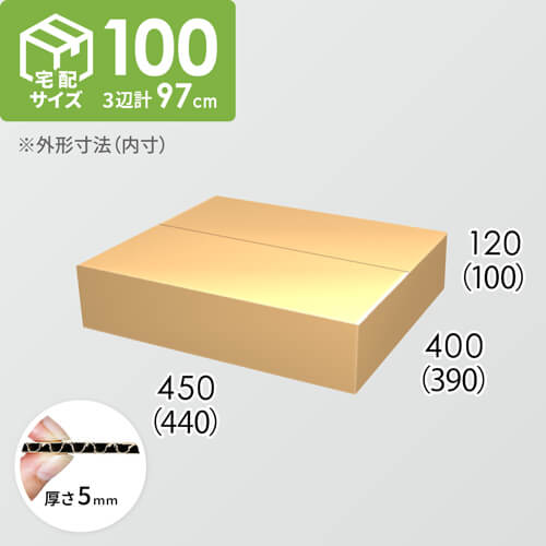 【宅配100サイズ】ダンボール箱(440×390×100) 5mm A/F K5×K5