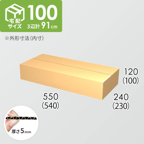 【宅配100サイズ】ダンボール箱(540×230×100) 5mm A/F K5×K5