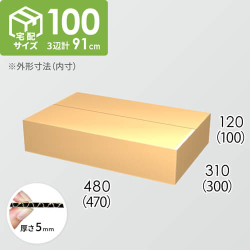 【宅配100サイズ】ダンボール箱(470×300×100) 5mm A/F K5×K5