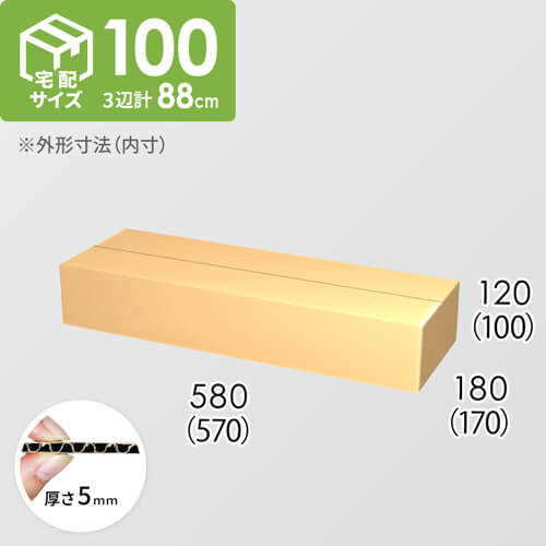 【宅配100サイズ】ダンボール箱(570×170×100) 5mm A/F K5×K5