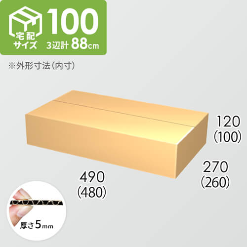 【宅配100サイズ】ダンボール箱(480×260×100) 5mm A/F K5×K5