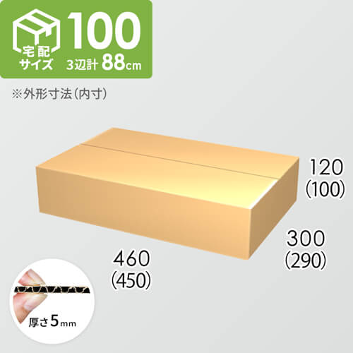 【宅配100サイズ】ダンボール箱(450×290×100) 5mm A/F K5×K5