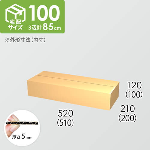 【宅配100サイズ】ダンボール箱(510×200×100) 5mm A/F K5×K5