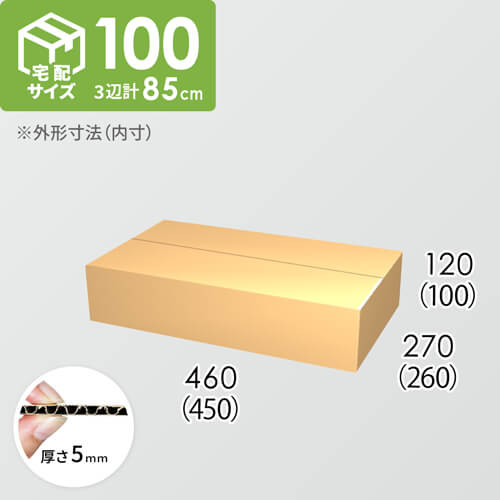 【宅配100サイズ】ダンボール箱(450×260×100) 5mm A/F K5×K5