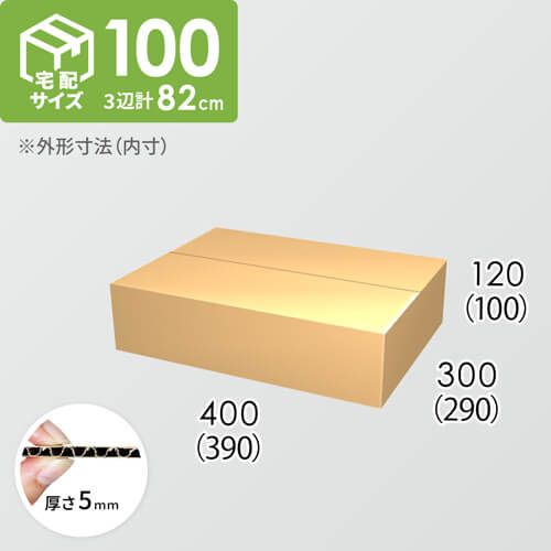 【宅配100サイズ】ダンボール箱(390×290×100) 5mm A/F K5×K5