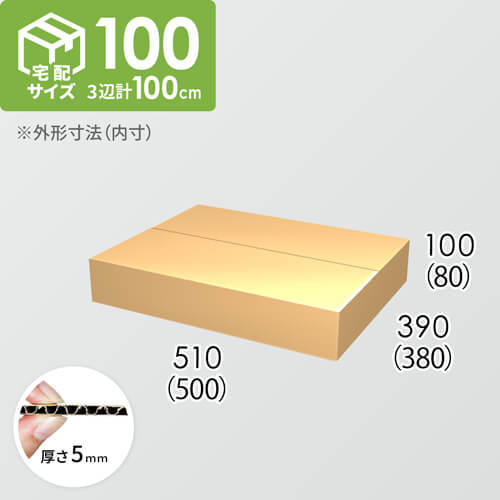 【宅配100サイズ】ダンボール箱(500×380×80) 5mm A/F K5×K5