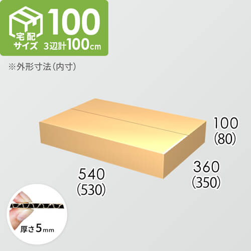 【宅配100サイズ】ダンボール箱(530×350×80) 5mm A/F K5×K5