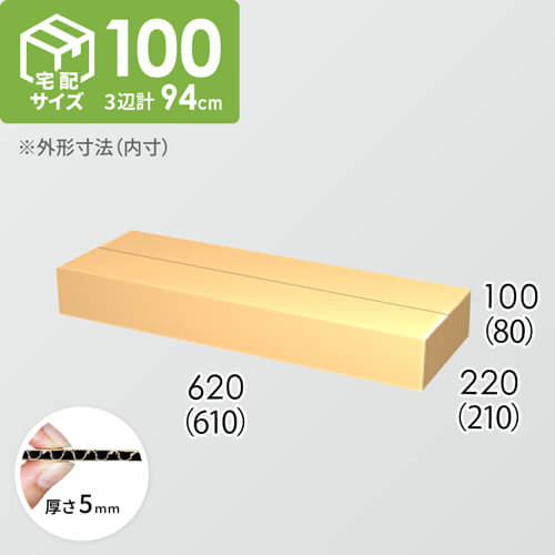 【宅配100サイズ】ダンボール箱(610×210×80) 5mm A/F K5×K5