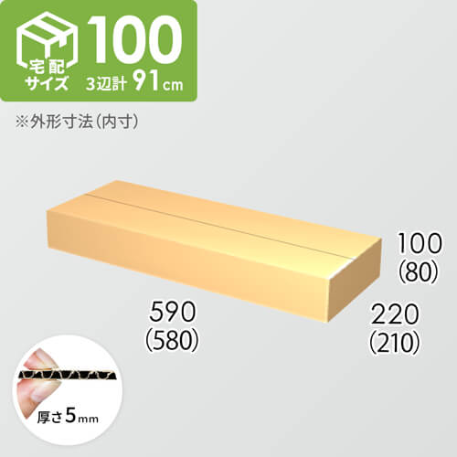 【宅配100サイズ】ダンボール箱(580×210×80) 5mm A/F K5×K5